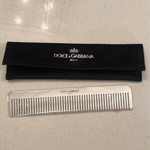 Dolce & Gabbana K Metallic Haircomb Pocket Comb w Travel Case New! GWP